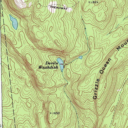 Topographic Map of Devils Washdish, NY