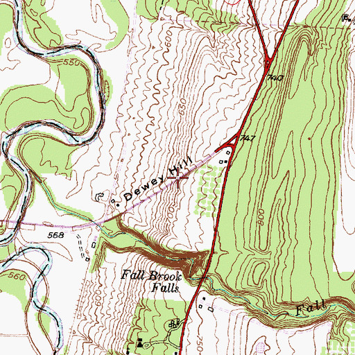 Topographic Map of Dewey Hill, NY