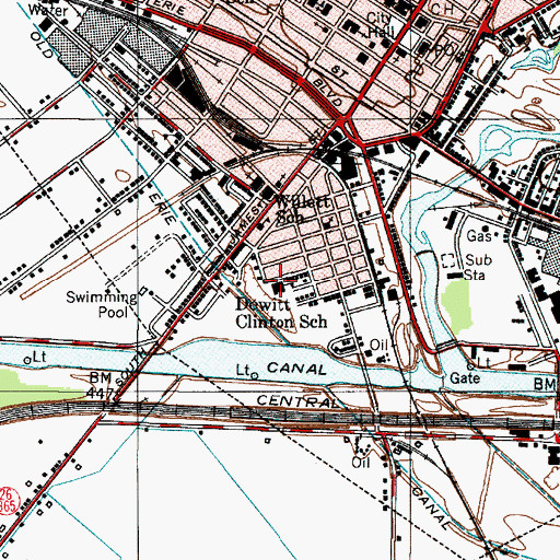 Topographic Map of Dewitt Clinton School (historical), NY