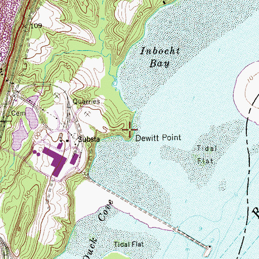 Topographic Map of Dewitt Point, NY