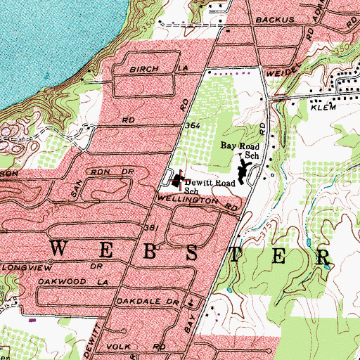 Topographic Map of Dewitt Road Elementary School, NY
