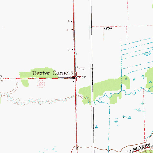 Topographic Map of Dexter Corners, NY