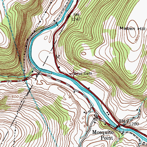 Topographic Map of Deyo Cemetery, NY