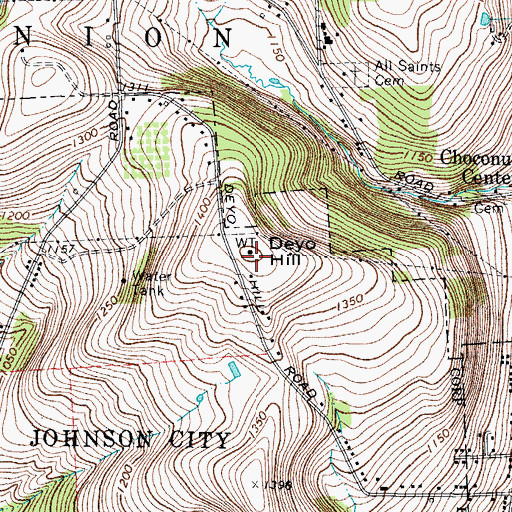 Topographic Map of Deyo Hill, NY
