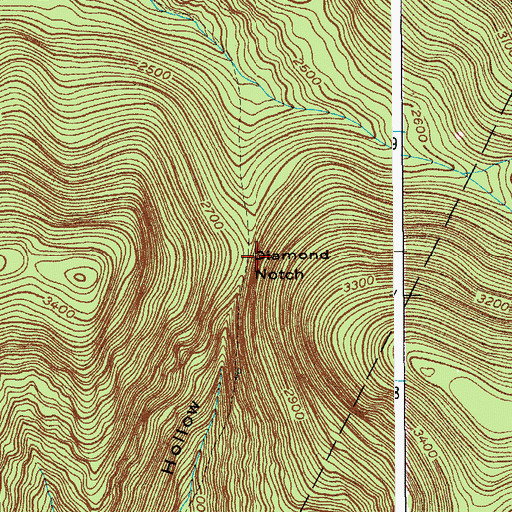 Topographic Map of Diamond Notch, NY