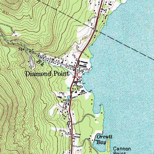 Topographic Map of Diamond Point, NY