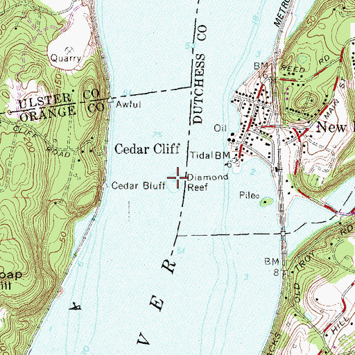 Topographic Map of Diamond Reef, NY