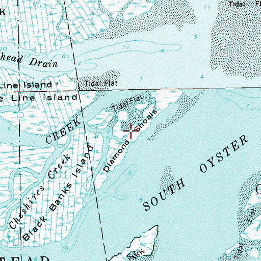 Topographic Map of Diamond Shoals, NY