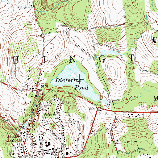 Topographic Map of Dieterich Pond, NY