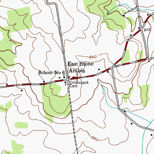 Topographic Map of Dillenback Cemetery, NY
