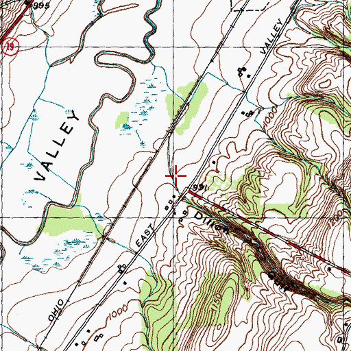 Topographic Map of Dillon Gulf, NY