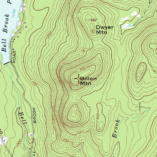 Topographic Map of Dillon Mountain, NY