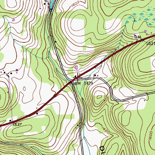 Topographic Map of Dimmick Hollow School (historical), NY