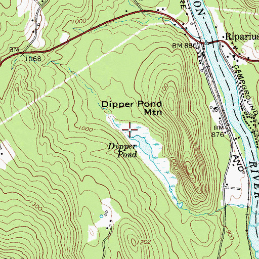 Topographic Map of Dipper Pond, NY