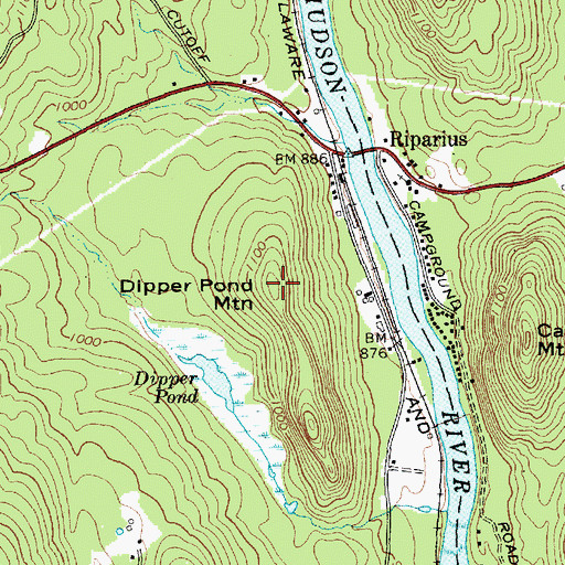 Topographic Map of Dipper Pond Mountain, NY