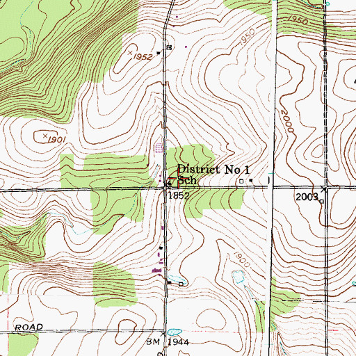 Topographic Map of District Number 1 School (historical), NY