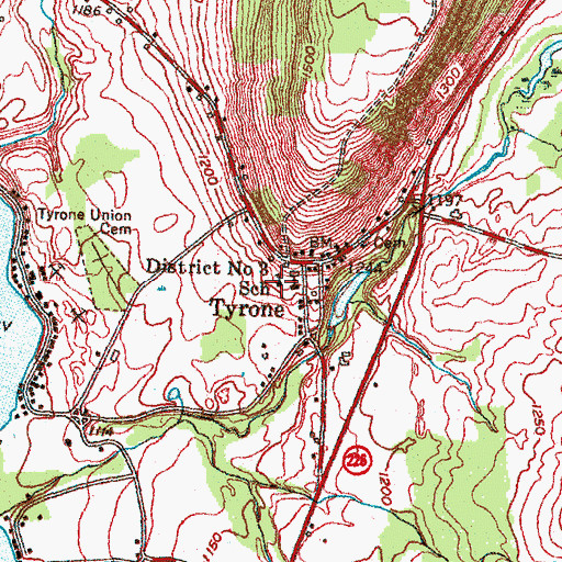 Topographic Map of District Number 3 School (historical), NY