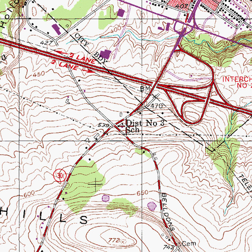 Topographic Map of District Number 3 School (historical), NY