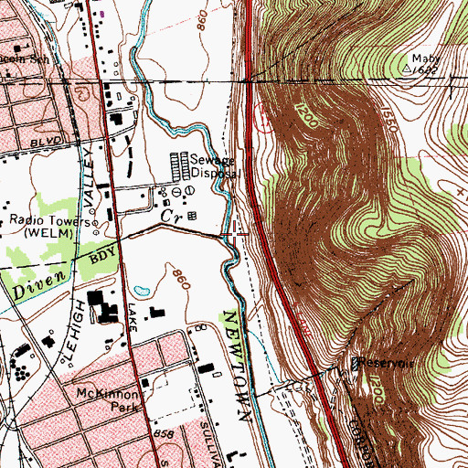 Topographic Map of Diven Creek, NY