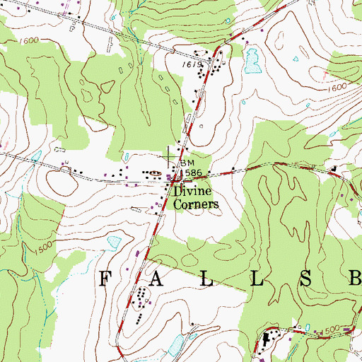 Topographic Map of Divine Corners, NY