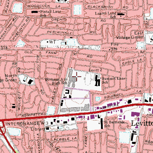 Topographic Map of Division Avenue High School, NY