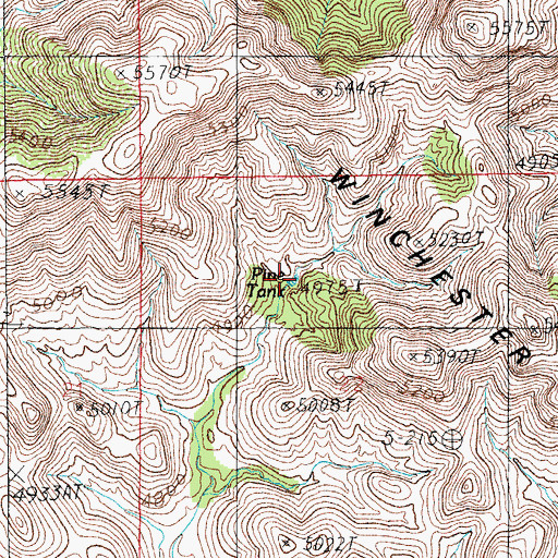 Topographic Map of Pine Tank, AZ