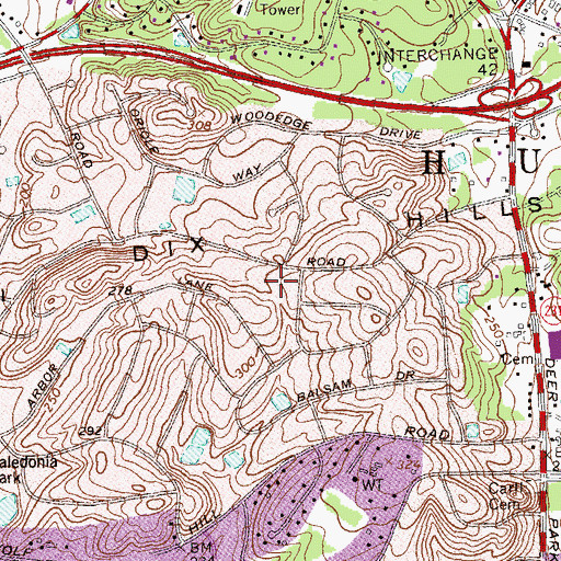 Topographic Map of Dix Hills, NY