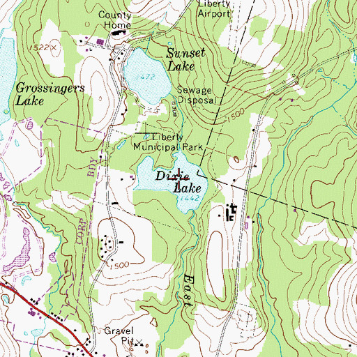 Topographic Map of Dixie Lake, NY
