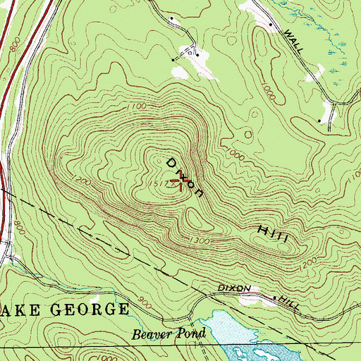 Topographic Map of Dixon Hill, NY