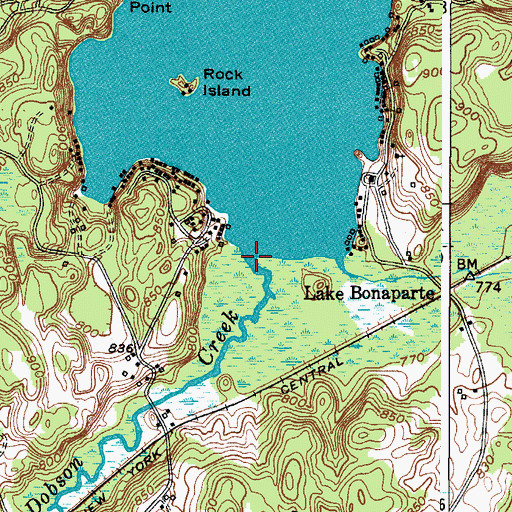 Topographic Map of Dobson Creek, NY