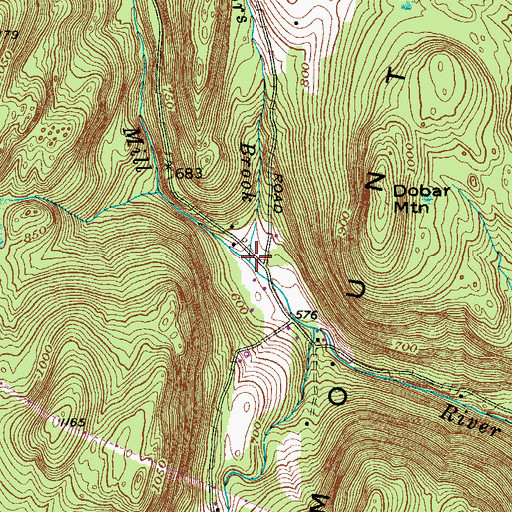 Topographic Map of Doctors Brook, NY