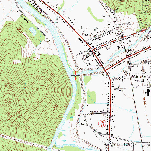 Topographic Map of Dodge Creek, NY