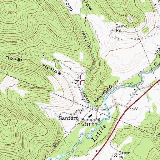Topographic Map of Dodge Hollow, NY