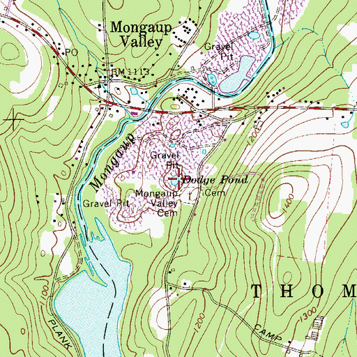 Topographic Map of Dodge Pond, NY