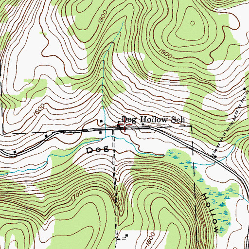 Topographic Map of Dog Hollow School (historical), NY