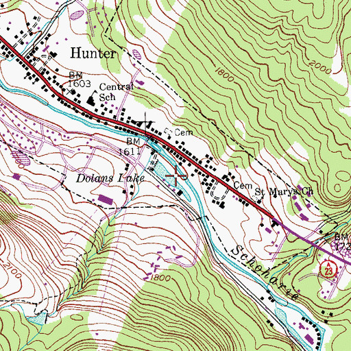 Topographic Map of Dolans Lake, NY