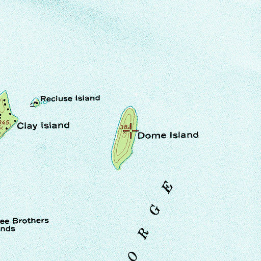 Topographic Map of Dome Island, NY