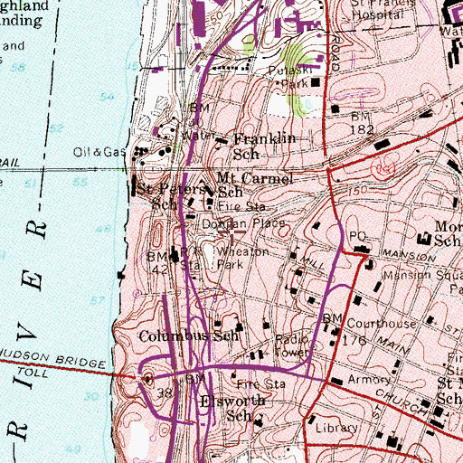 Topographic Map of Dongan Place, NY