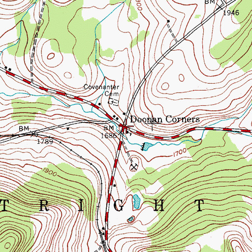 Topographic Map of Doonan Corners, NY