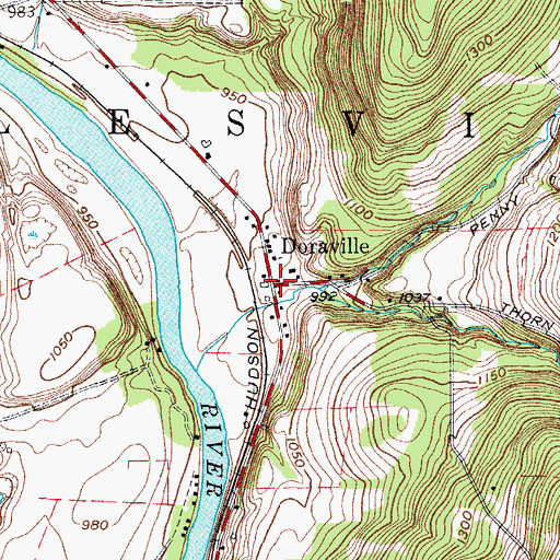 Topographic Map of Doraville, NY