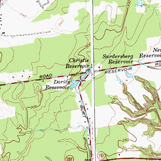 Topographic Map of Dority Reservoir, NY