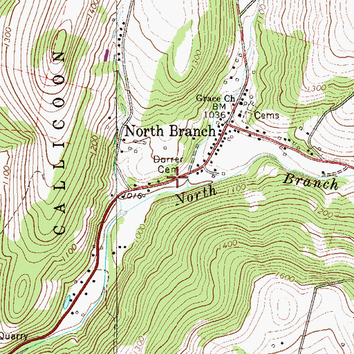Topographic Map of Dorrer - Inderlied Cemetery, NY