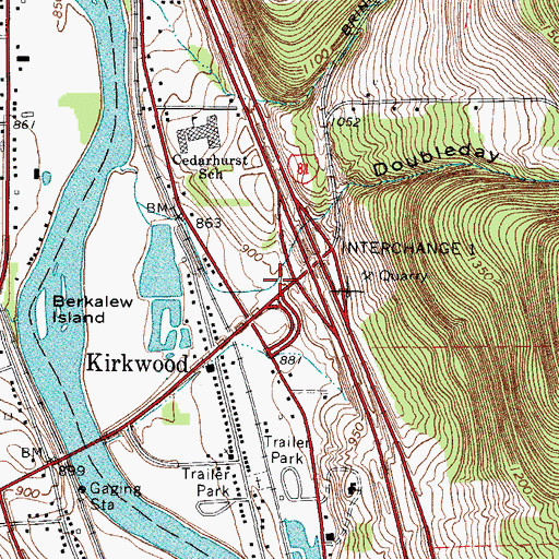 Topographic Map of Doubleday Glen, NY
