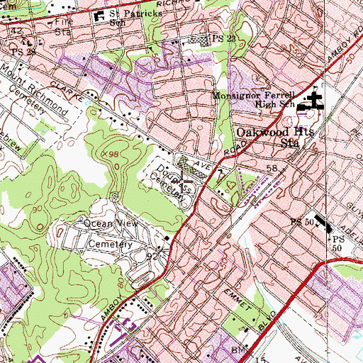 Topographic Map of Frederick Douglass Memorial Park, NY