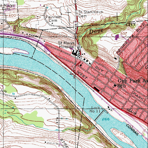 Topographic Map of Dove Creek, NY