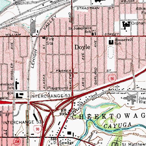 Topographic Map of Doyle, NY