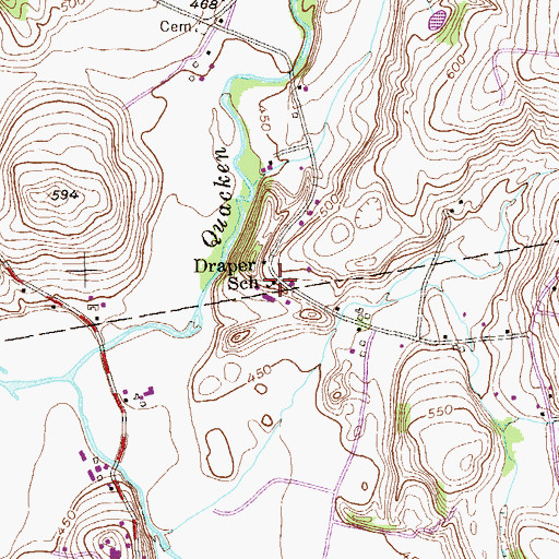 Topographic Map of Draper School, NY