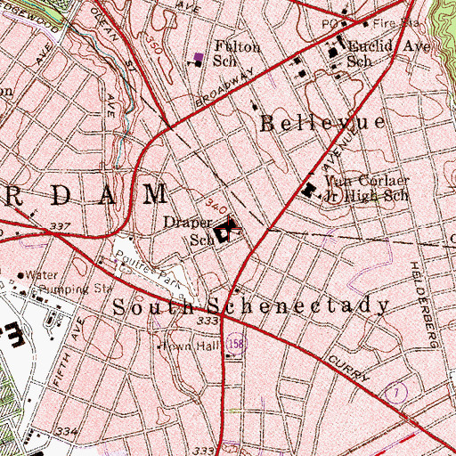 Topographic Map of Draper Middle School, NY