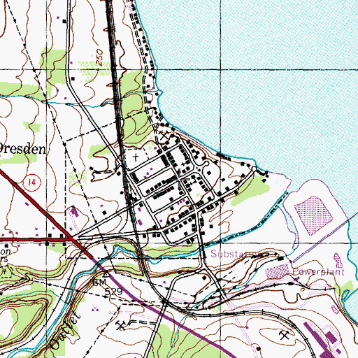 Topographic Map of Dresden, NY