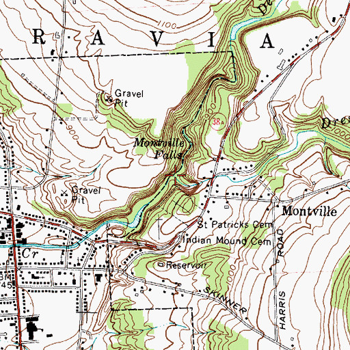 Topographic Map of Dresserville Creek, NY